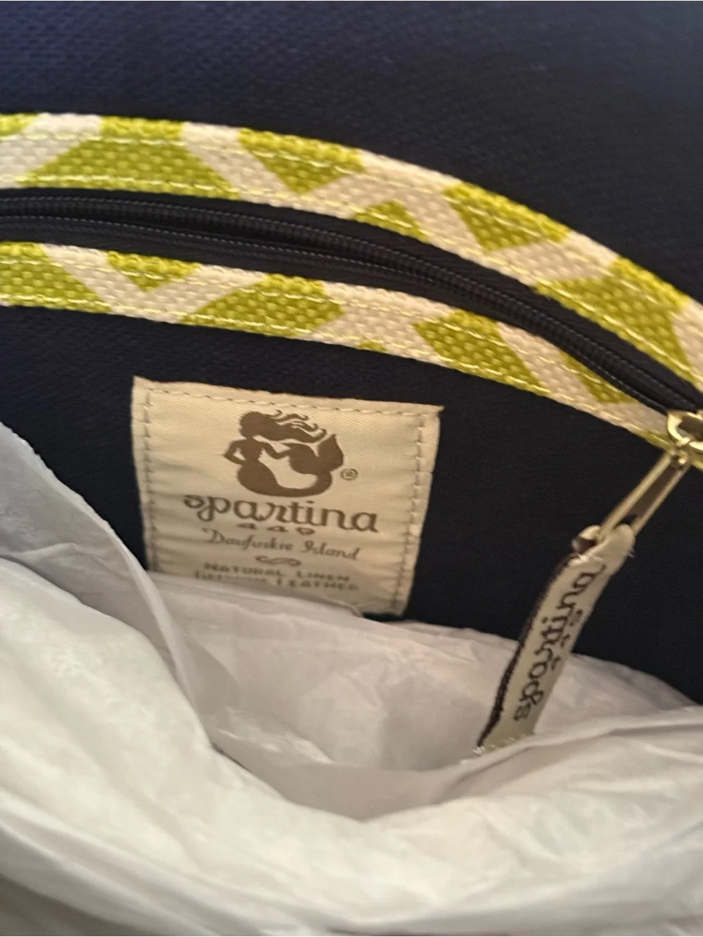 Spartina 449 Heyward Dixie Hobo Bag Lime Green White NWT